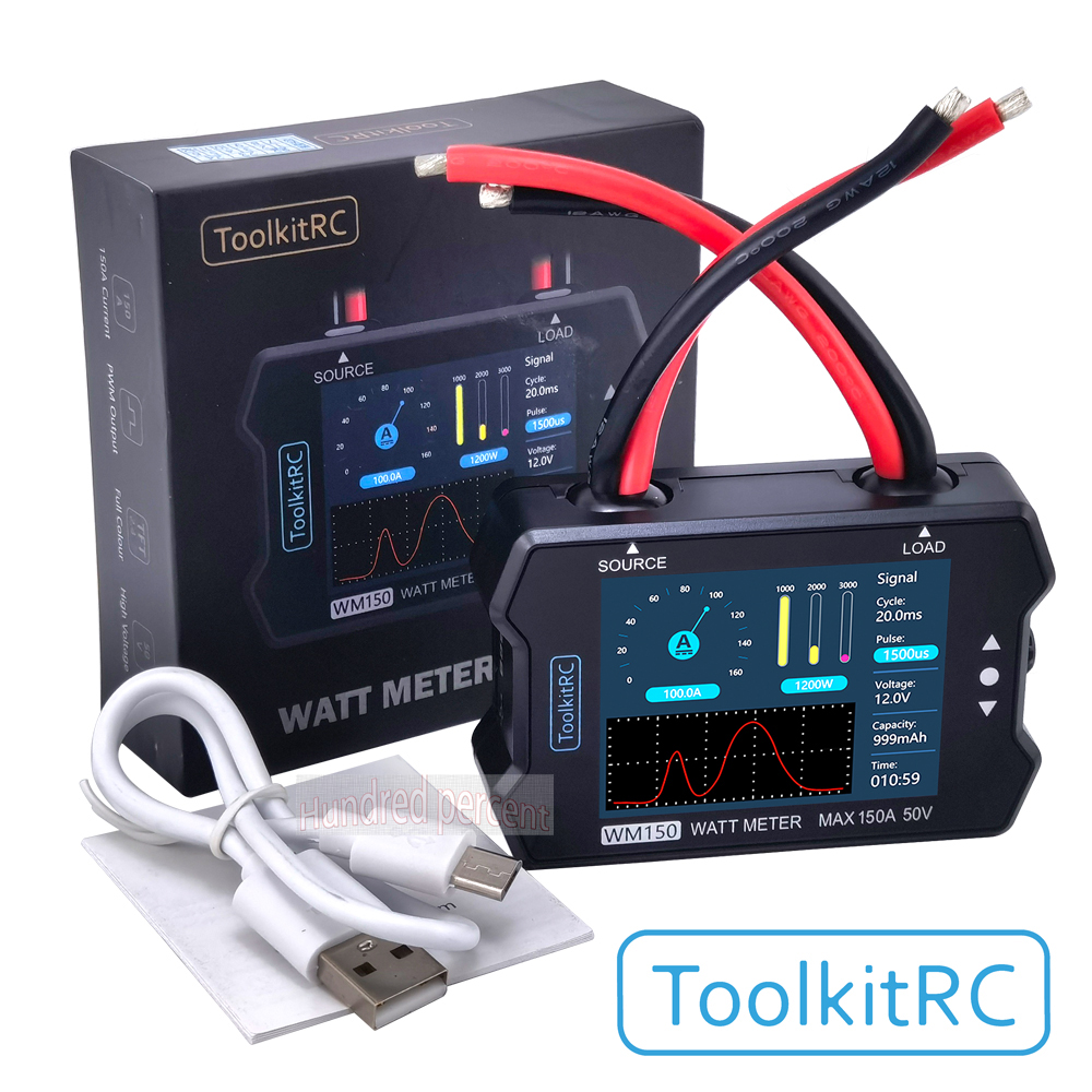 Drone Battery Voltage Checker - ToolkitRC WM150 150A 50V Watt Meter