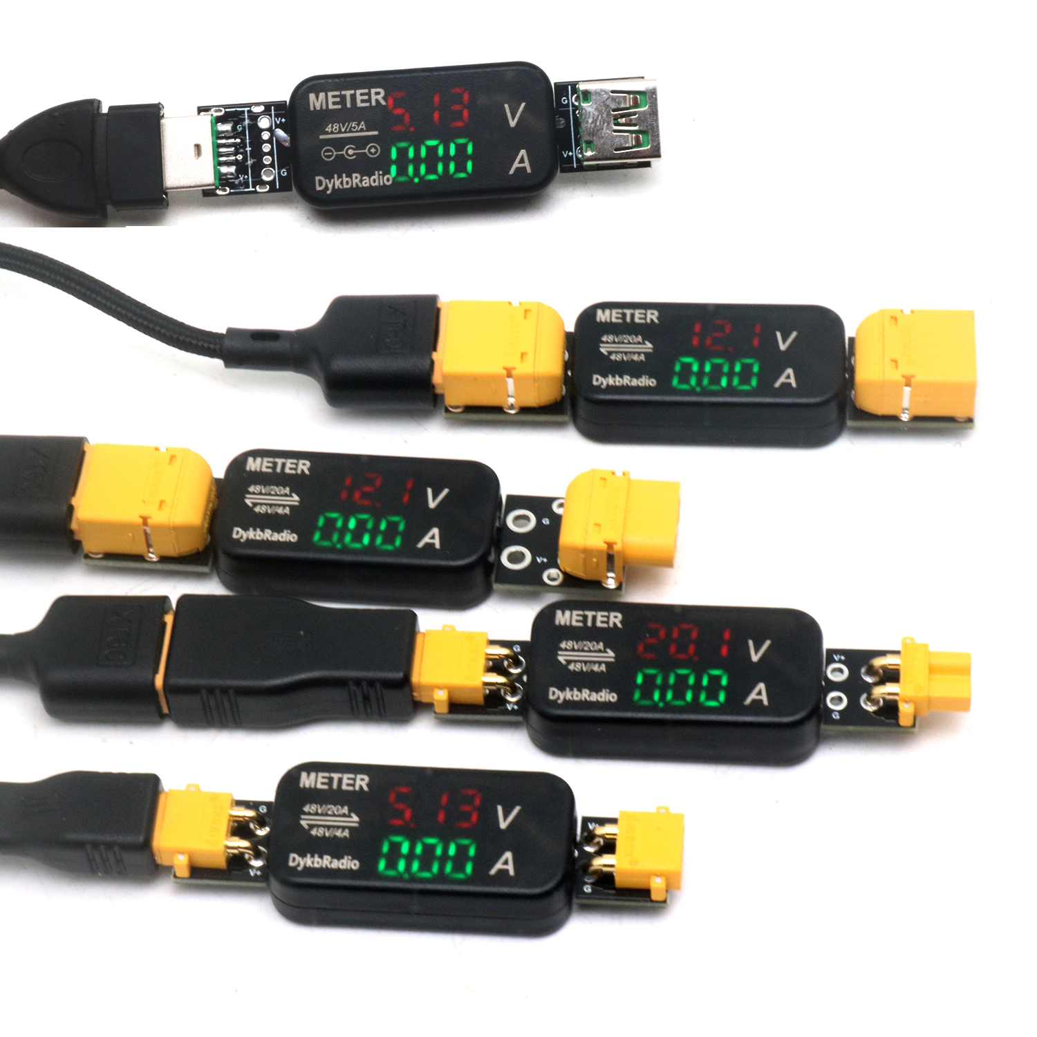 Drone Battery Voltage Checker - USB XT60 XT30 Voltmeter Ammeter Bidirectional