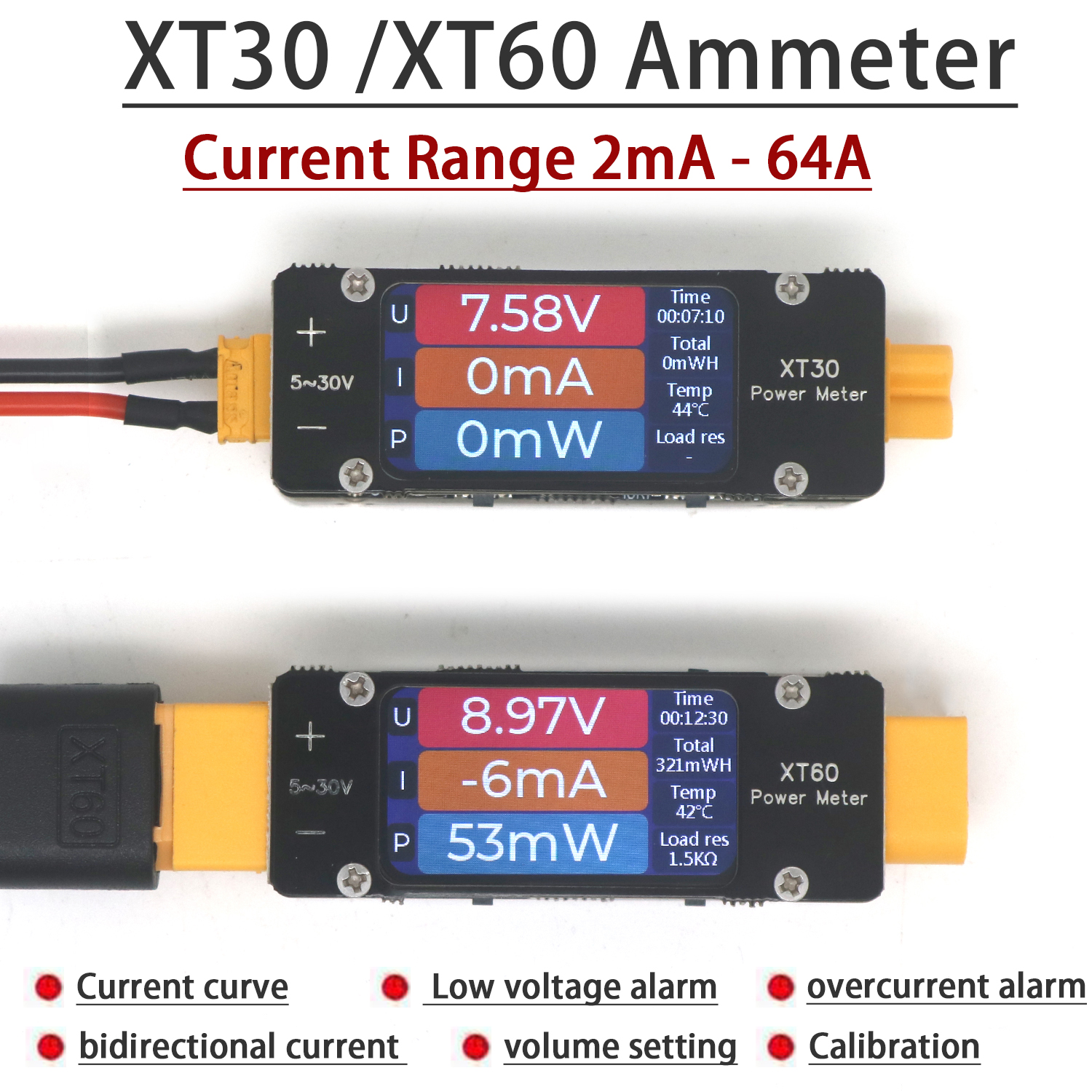 XT30 XT60 Ammeter Power Meter  - مراجعة Drone Battery High Voltage وسعره