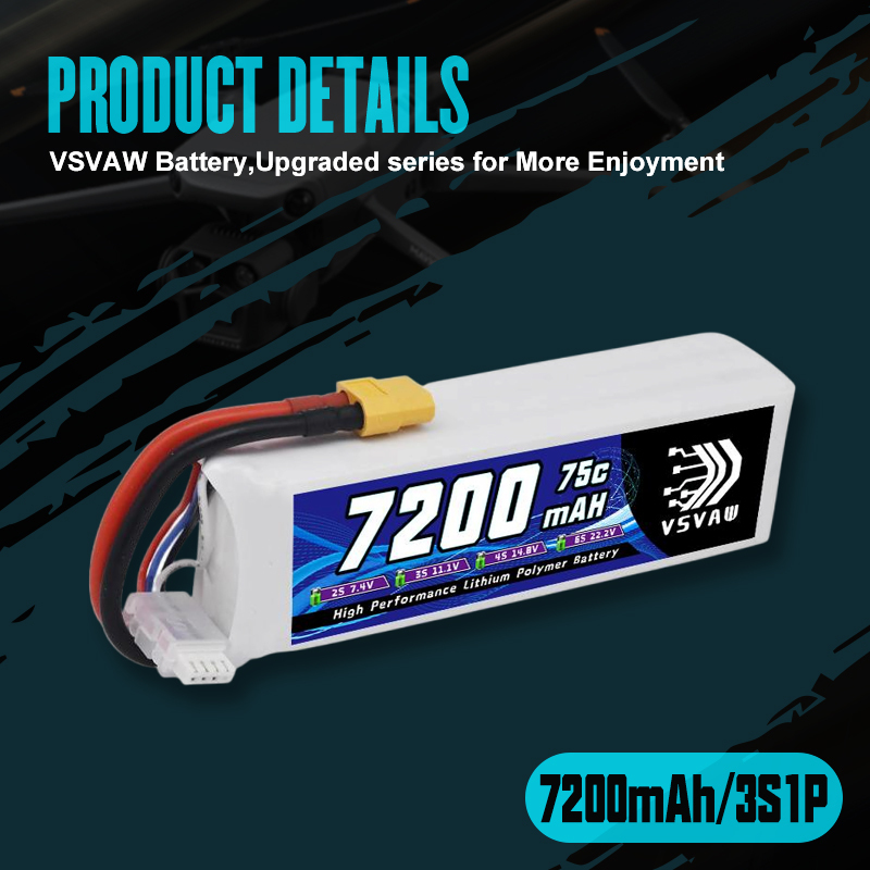 VSVAW 3S Lipo Battery 11.1V 72 - مراجعة Drone Battery Plate وسعره