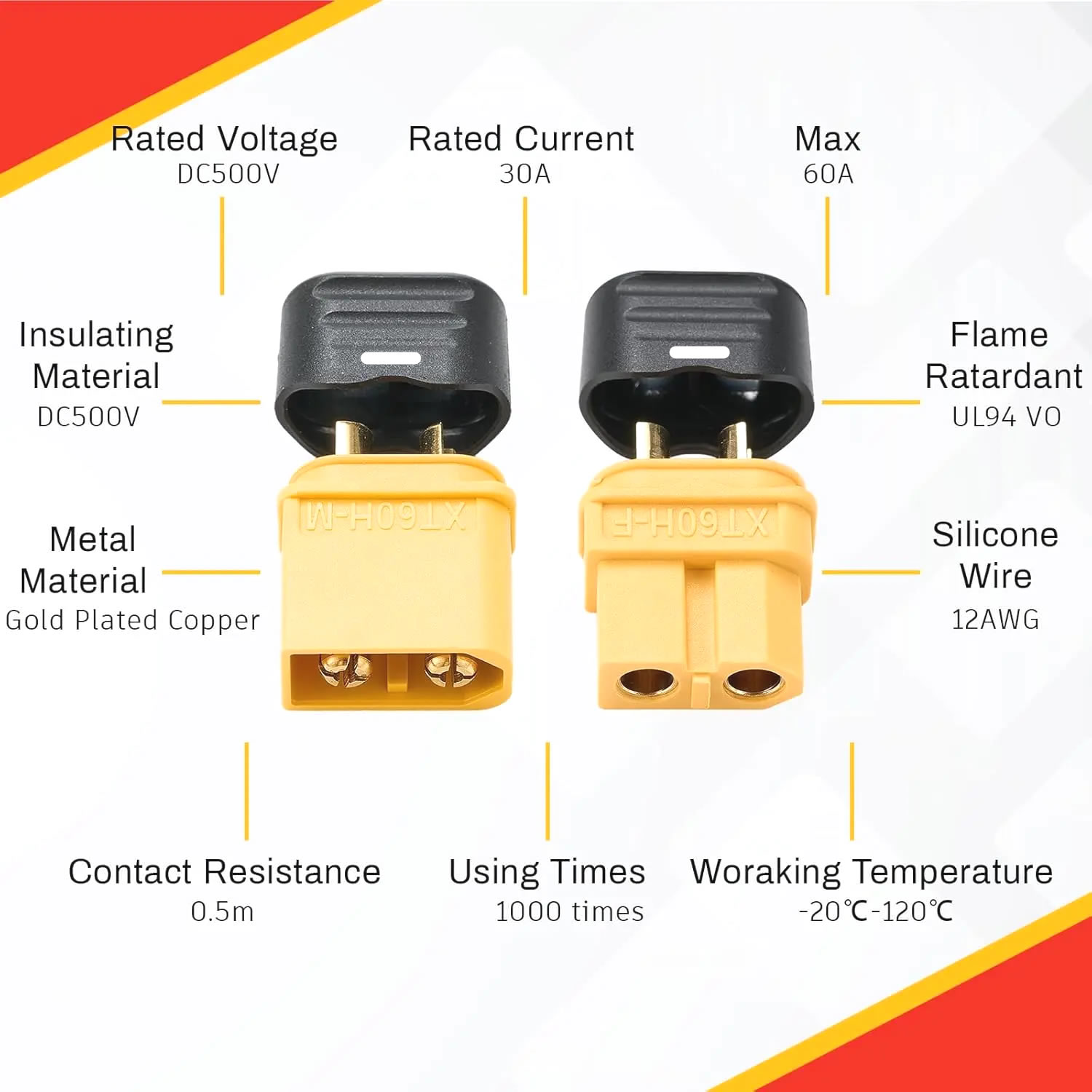 XT60 Connector Plug with Sheat - مراجعة Drone Battery Connector وسعره