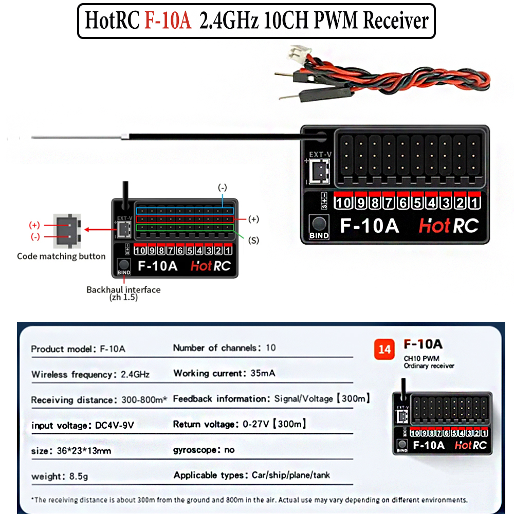 Hotrc Hot rc HT-10A HT10A 2.4G - مراجعة Drone Battery Connector وسعره