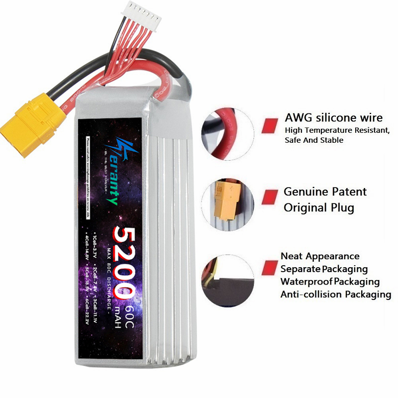 TERANTY 6S 5200mAh Lipo Batter - مراجعة Drone Battery 6S وسعره