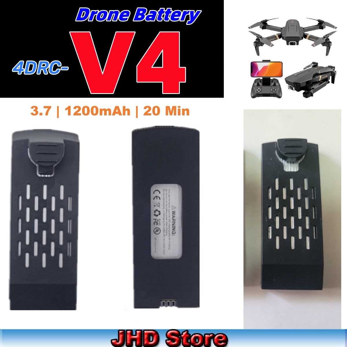 JHD Bateria 4DRC V4 Battery 3. - مراجعة Drone Battery Li-Ion وسعره