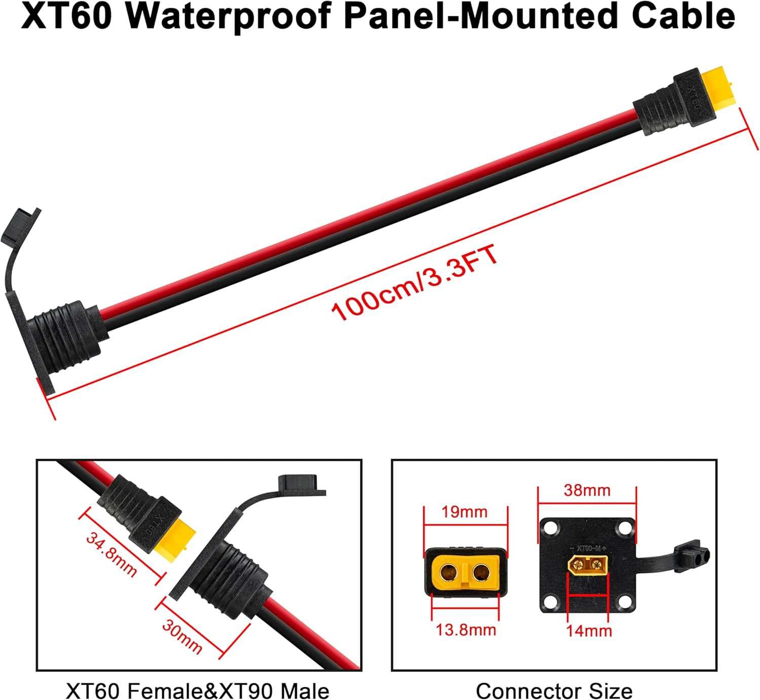 JMUYTOP 3FT 12AWG XT60 Panel M - مراجعة Drone Battery Connector وسعره