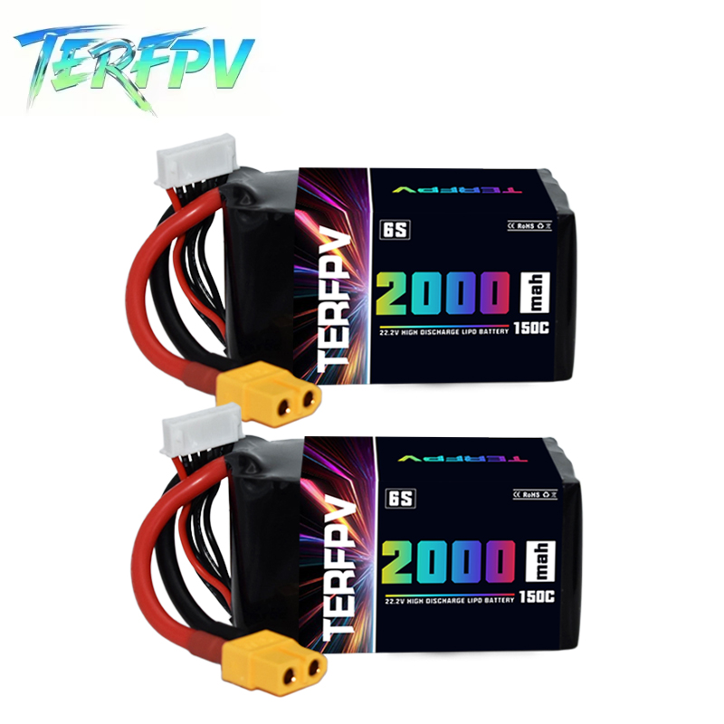 TERFPV 6S 22.2V 2000mAh 150C/3 - مراجعة Drone Battery 6S وسعره