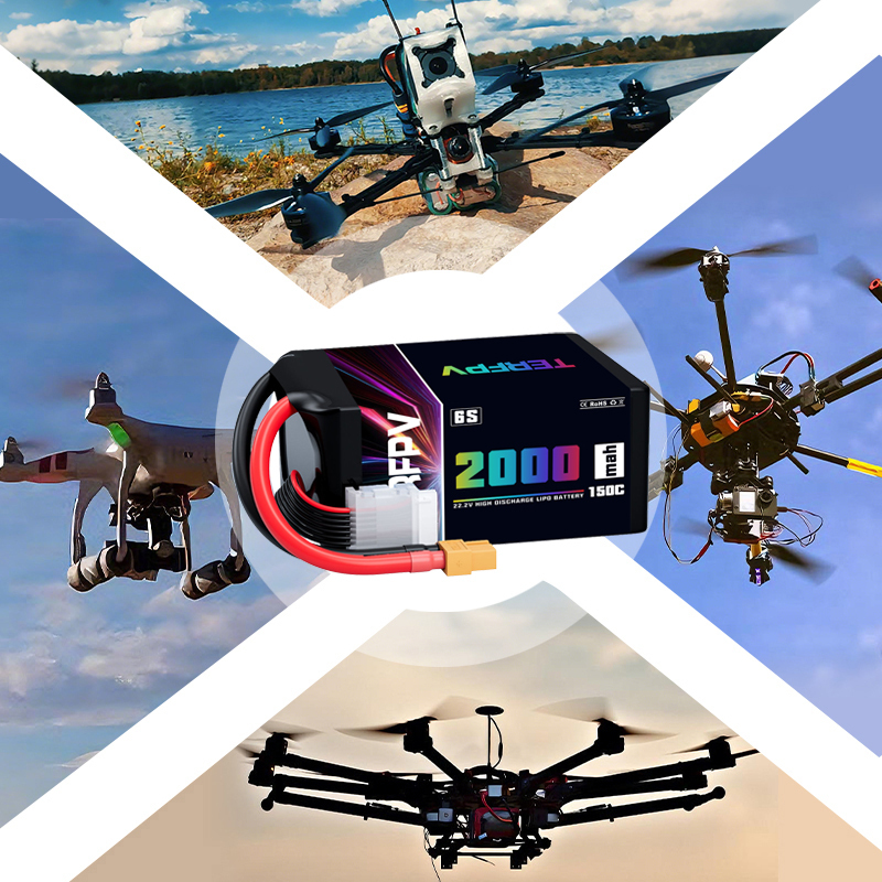 TERFPV 6S 22.2V 2000mAh 150C/3 - مراجعة Drone Battery 6S وسعره