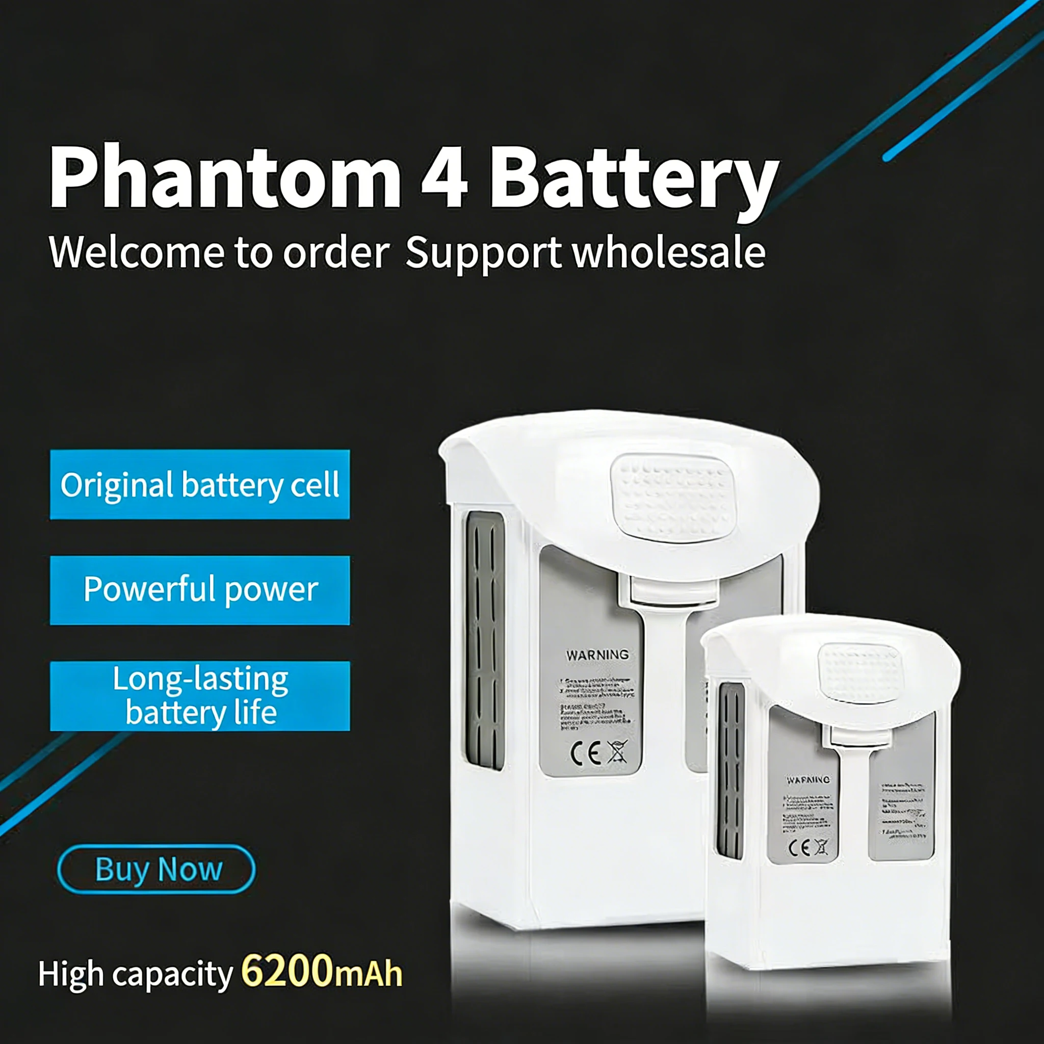 New Phantom 4 battery 6200mah  - مراجعة Drone Battery Li-Ion وسعره