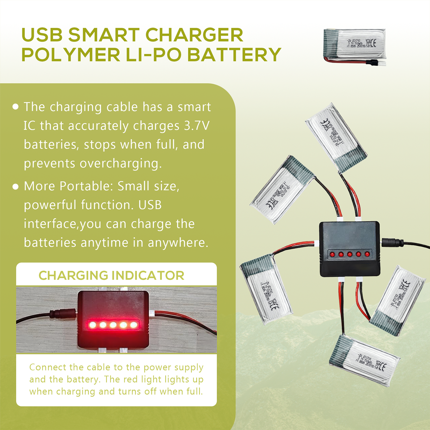 5Pcs 3.7V 500mAh LiPo Batterie - مراجعة Drone Battery Bag وسعره